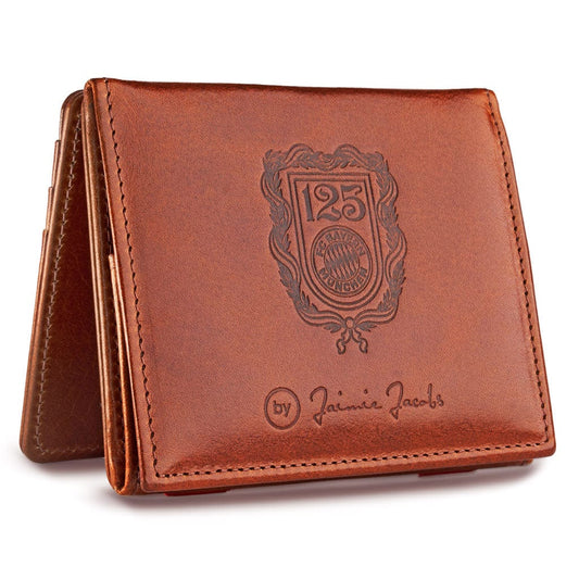 Jaimie Jacobs Geldbeutel Portemonnaie Dark Brown with Red Flap Boy FC Bayern München 125 Years Edition - Magic Wallet with Coin Pocket Flap Boy FC Bayern Munich 125 Years Edition with coin poket