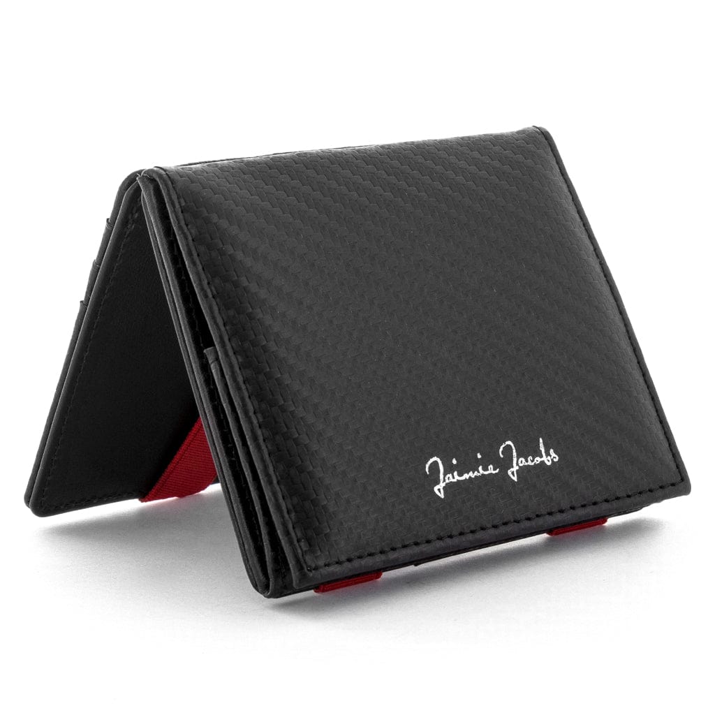 Jaimie Jacobs Geldbeutel Portemonnaie Carbon with Red Flap Boy - Magic Wallet with Coin Pocket - Limited Edition Flap Boy Magic Wallet with Coin Pocket Limited Edition 