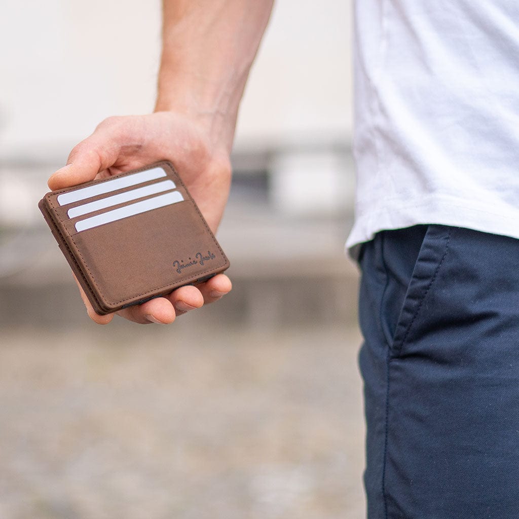 Portefeuille magique Flap Boy Slim pour homme en cuir écologique sans  pochette à monnaie en cuir véritable
